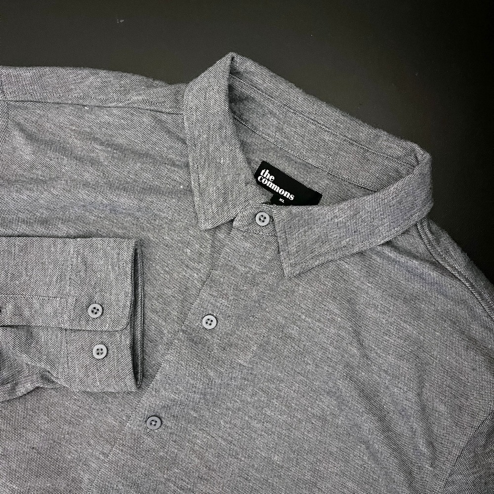 The Commons Stitch Fix Shirt Mens XL Gray Button Up Long Sleeve Linen Blend NEW